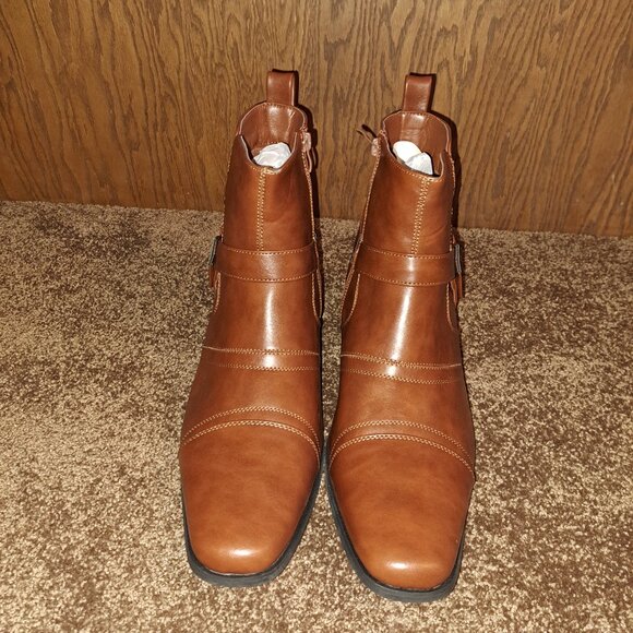 NWOT Metrocharm Men's Casual Belt Strap Studded Western Cowboy Shoes Boots 13 - Picture 4 of 9